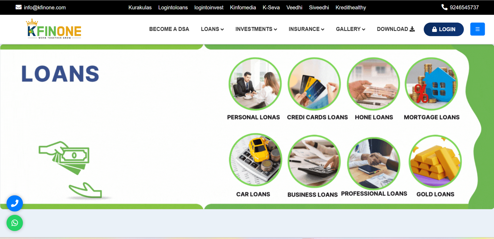 Kfinone — website preview